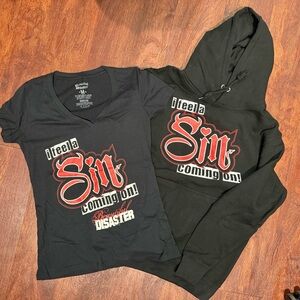 Beautiful disaster Black Graphic T-Shirt and Hoodie Set